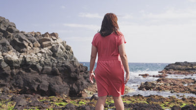 Womens 180 Reversible Dress (Coral ) | align: 55% 40% | Model: Isabel