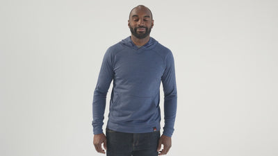 Mens Merino 260 Lounge Hoodie (Denim/Navy) | Model: Michael