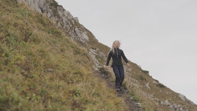 Isobaa | Womens 260 Merino Blend Grid Fleece (Black) | Stay warm and comfortable during your cold-weather activities with the 260 Merino Blend Grid Fleece Half Zip | align: 50% 75% | Model: Estelle