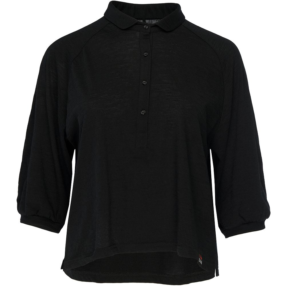 Womens 120 Ultrafine Cropped Blouse (Black)