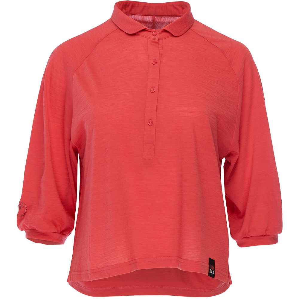 Womens 120 Ultrafine Cropped Blouse (Coral)