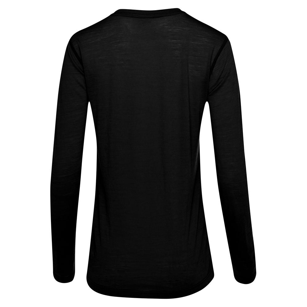 Womens 120 Ultrafine LS Crew (Black)