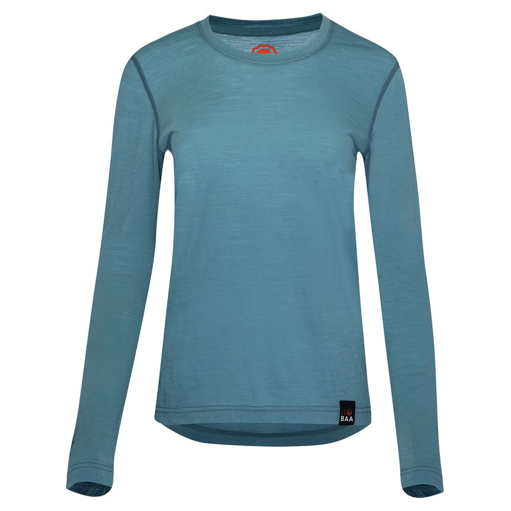 Womens 120 Ultrafine LS Crew (Lagoon)