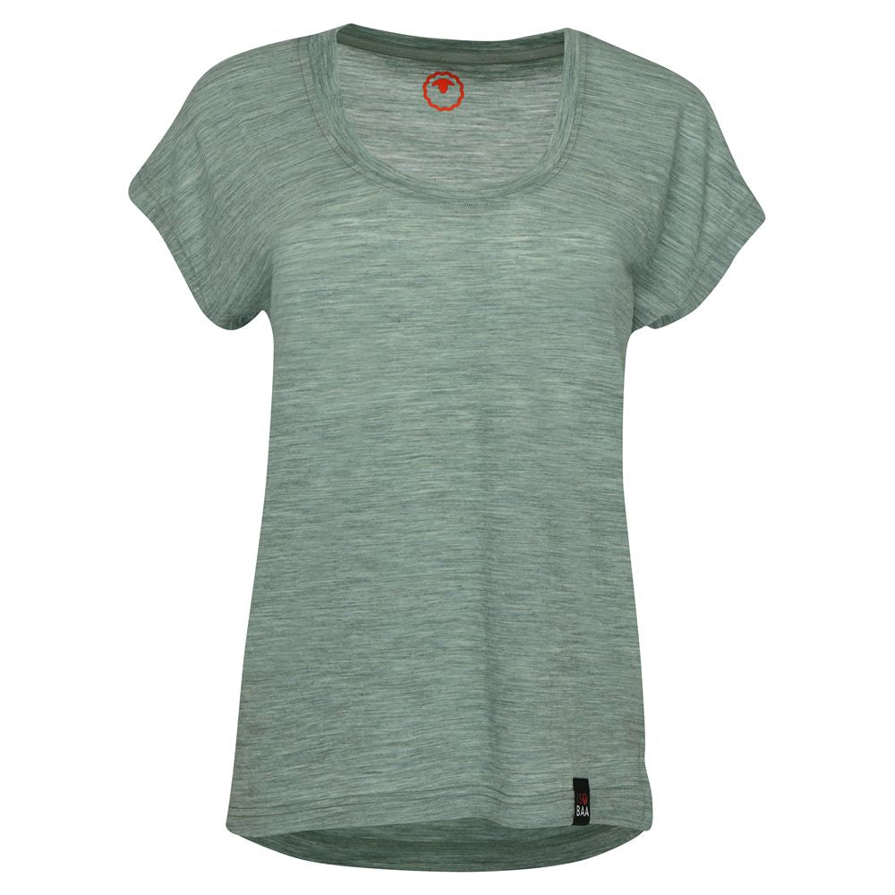Womens 120 Ultrafine SS Scoop Top (Agave)