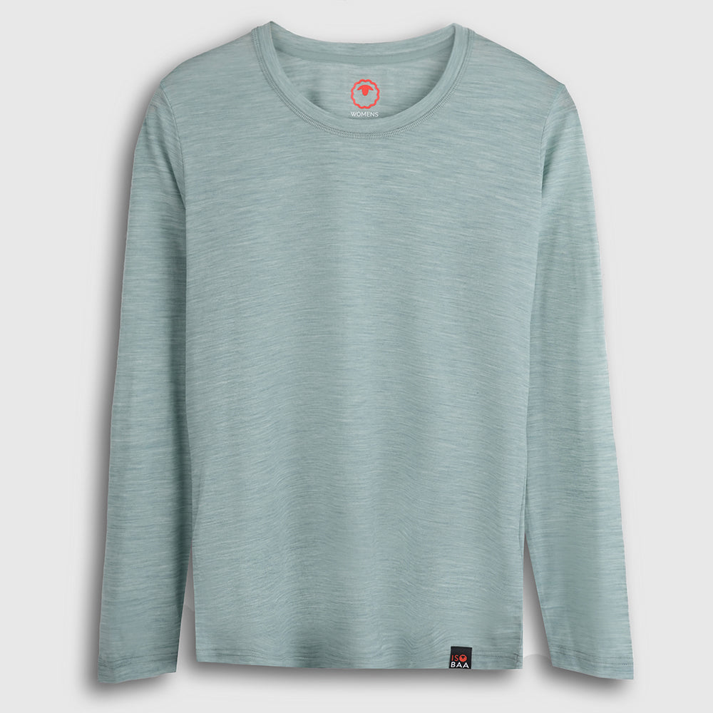 Womens Merino Blend 125 Ultrafine LS Crew (Agave)