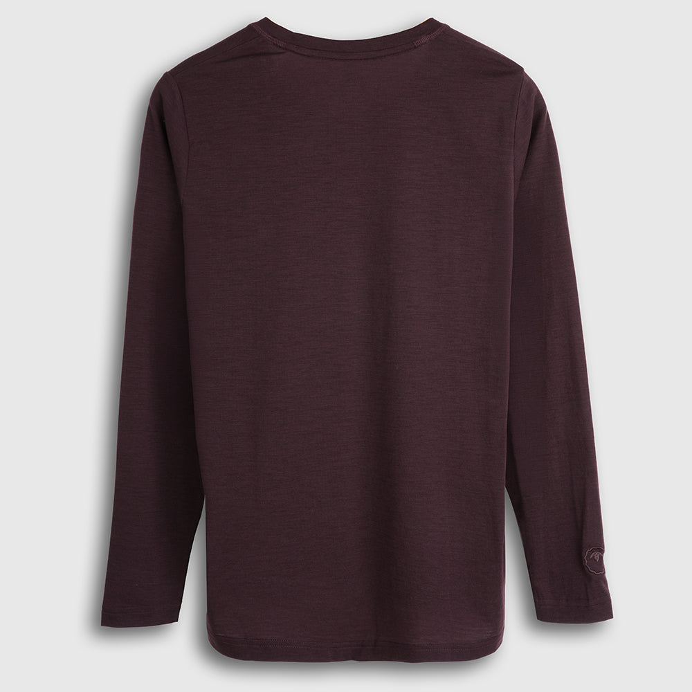 Womens Merino Blend 125 Ultrafine LS Crew (Brown Stone)