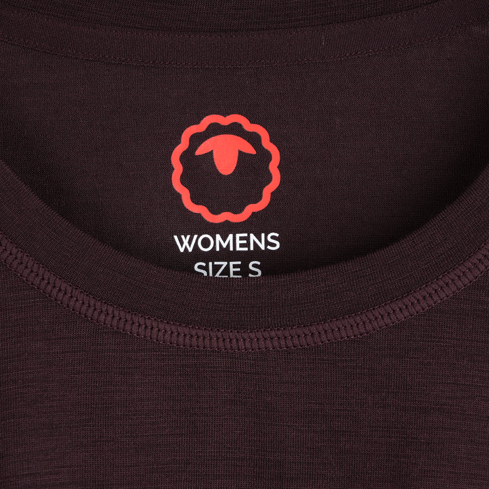 Womens Merino Blend 125 Ultrafine LS Crew (Brown Stone)