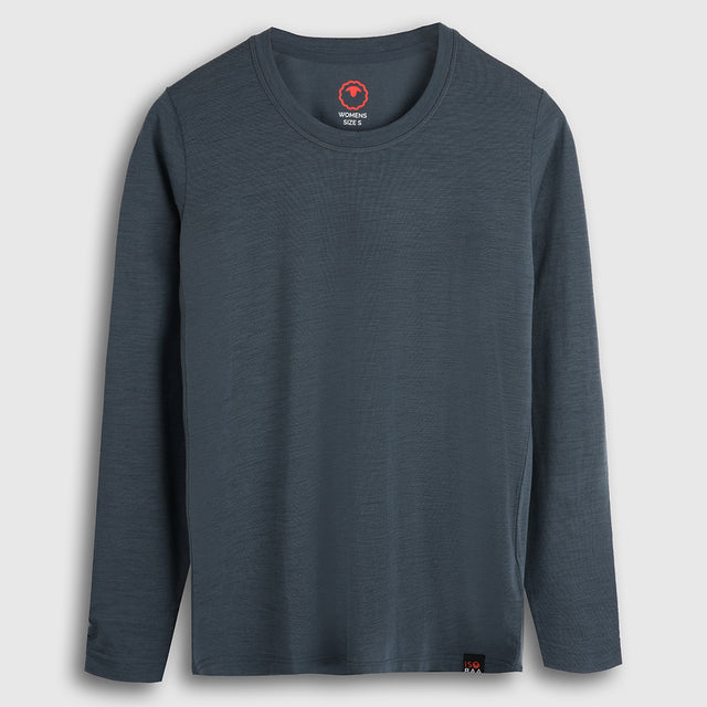 Womens Merino Blend 125 Ultrafine LS Crew (Turbulence)