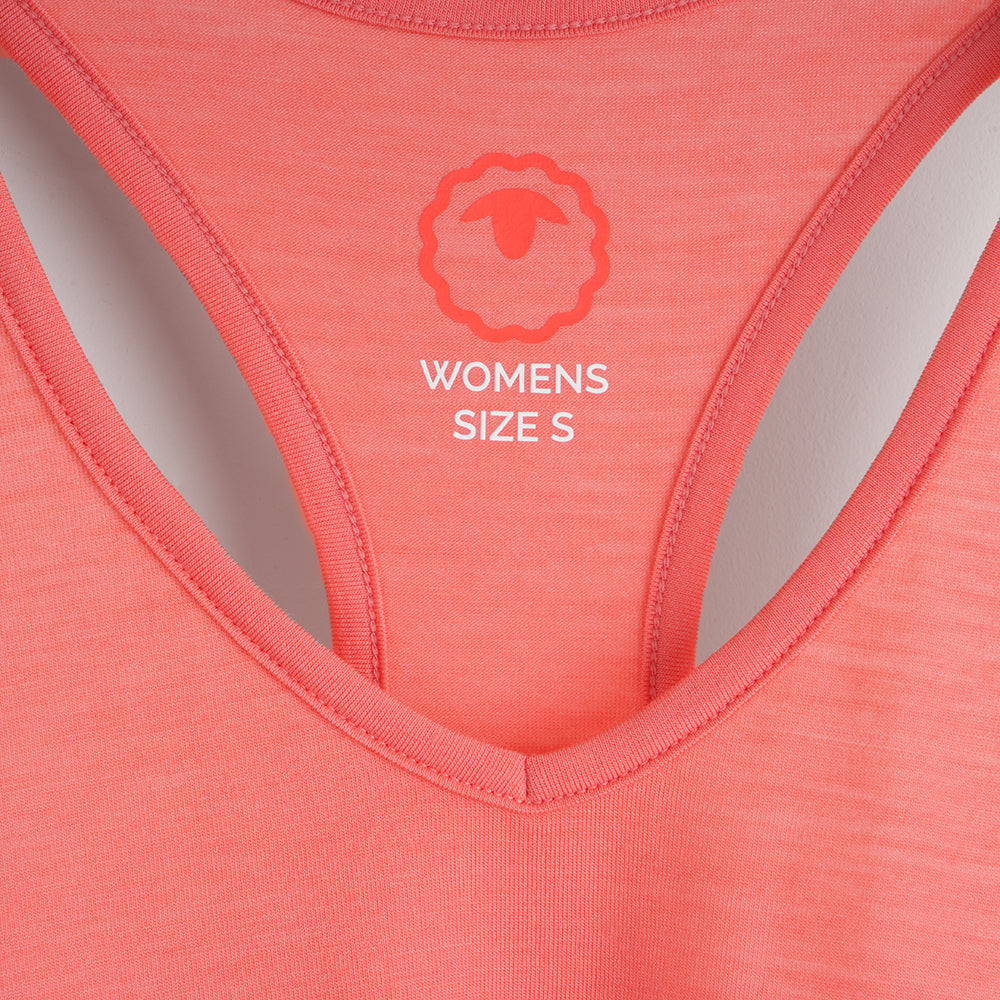 Womens Merino Blend 125 Ultrafine Racer Vest (Coral)