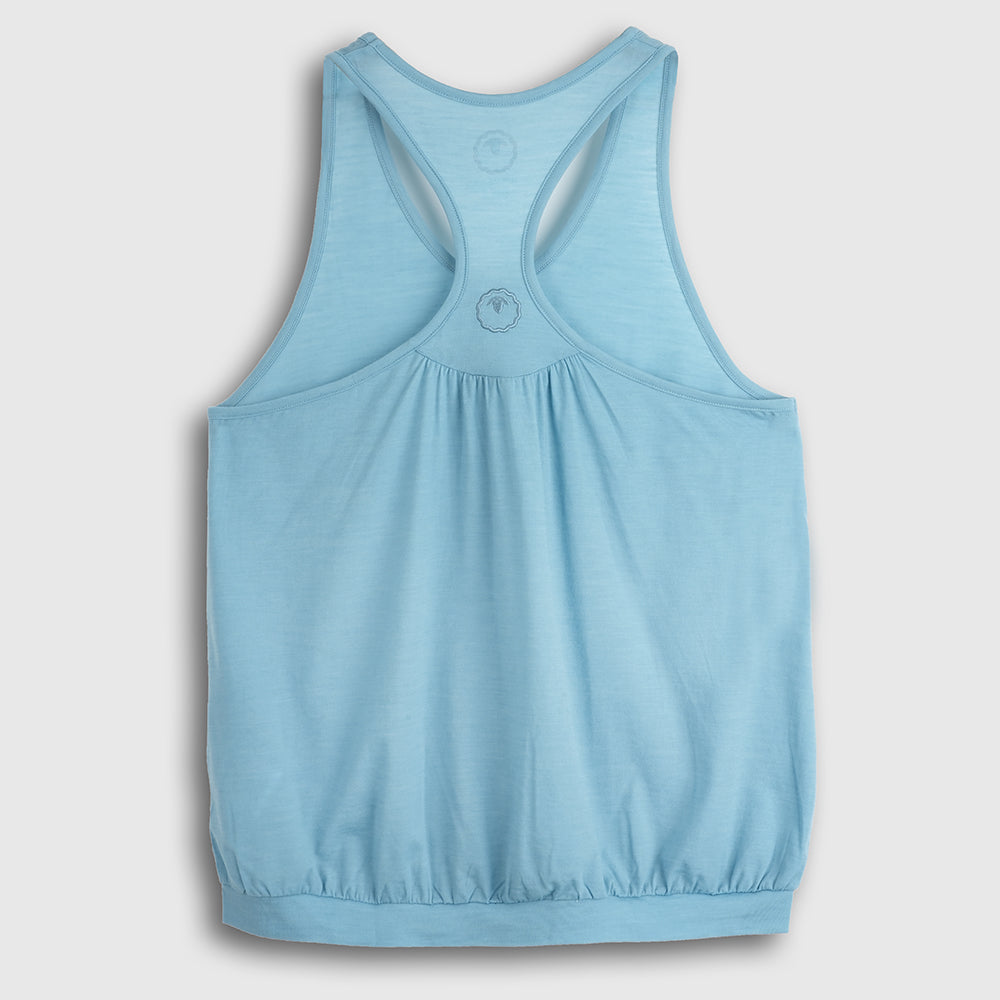 Womens Merino Blend 125 Ultrafine Racer Vest (Lagoon)