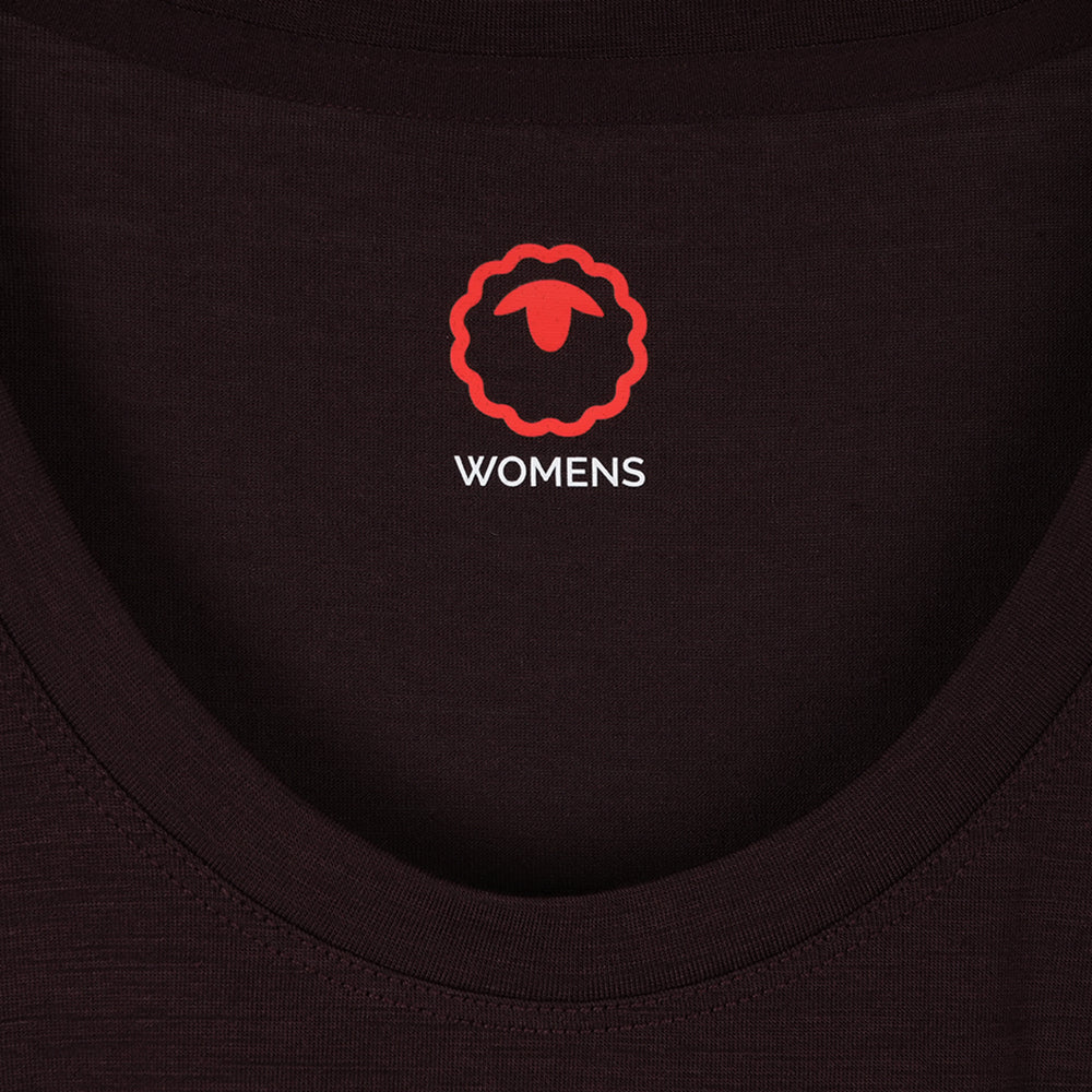Womens Merino Blend 125 Ultrafine SS Scoop Top (Brown Stone)