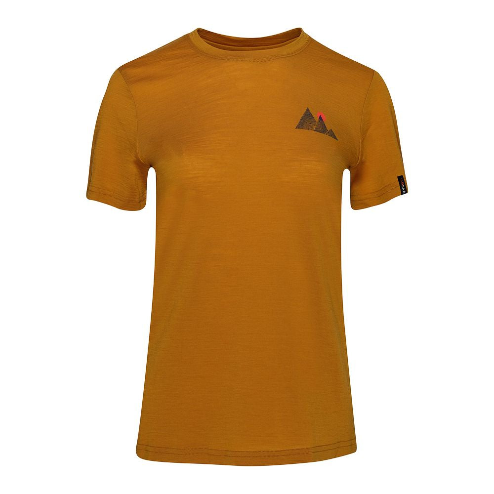 Isobaa Womens Merino 150 Sunset T-Shirt (Mustard/Navy)