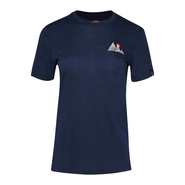 Isobaa Womens Merino 150 Sunset T-Shirt (Navy/White)