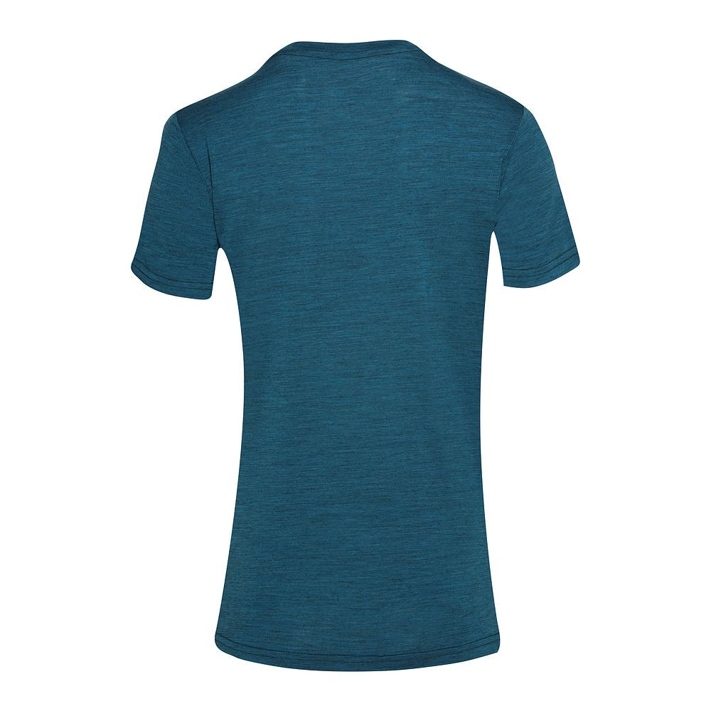 Isobaa Womens Merino 150 Sunset T-Shirt (Petrol/White)