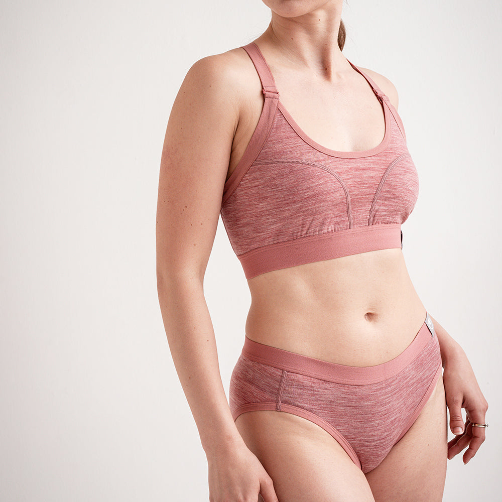 Womens 160 Bikini Knickers (Blush Melange) | Model: SS25-1
