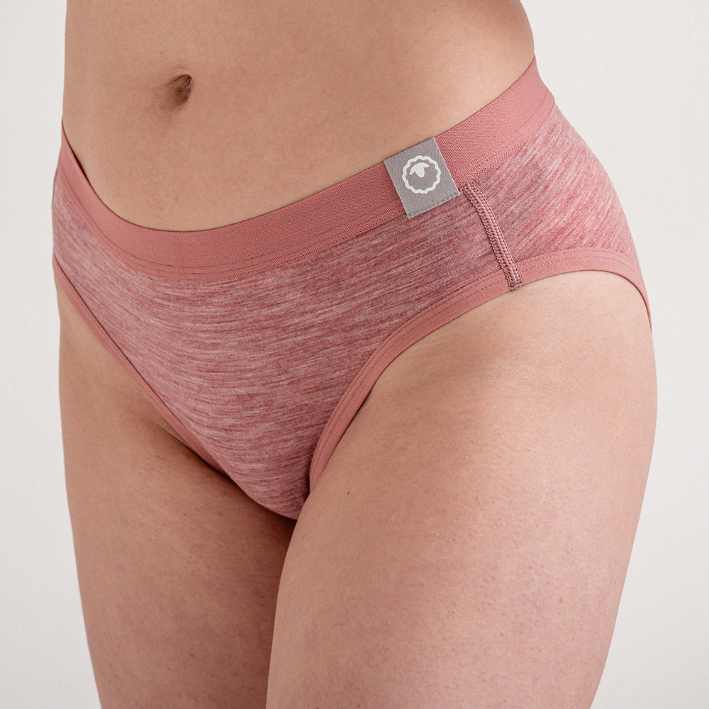 Womens 160 Bikini Knickers (Blush Melange) | Model: SS25-1