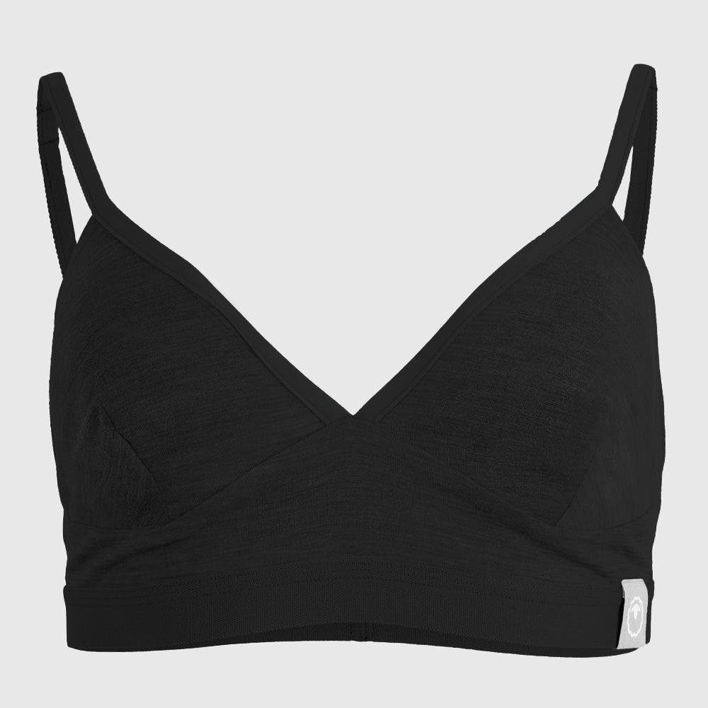 Womens Merino Blend 160 Bralette (Black Melange)