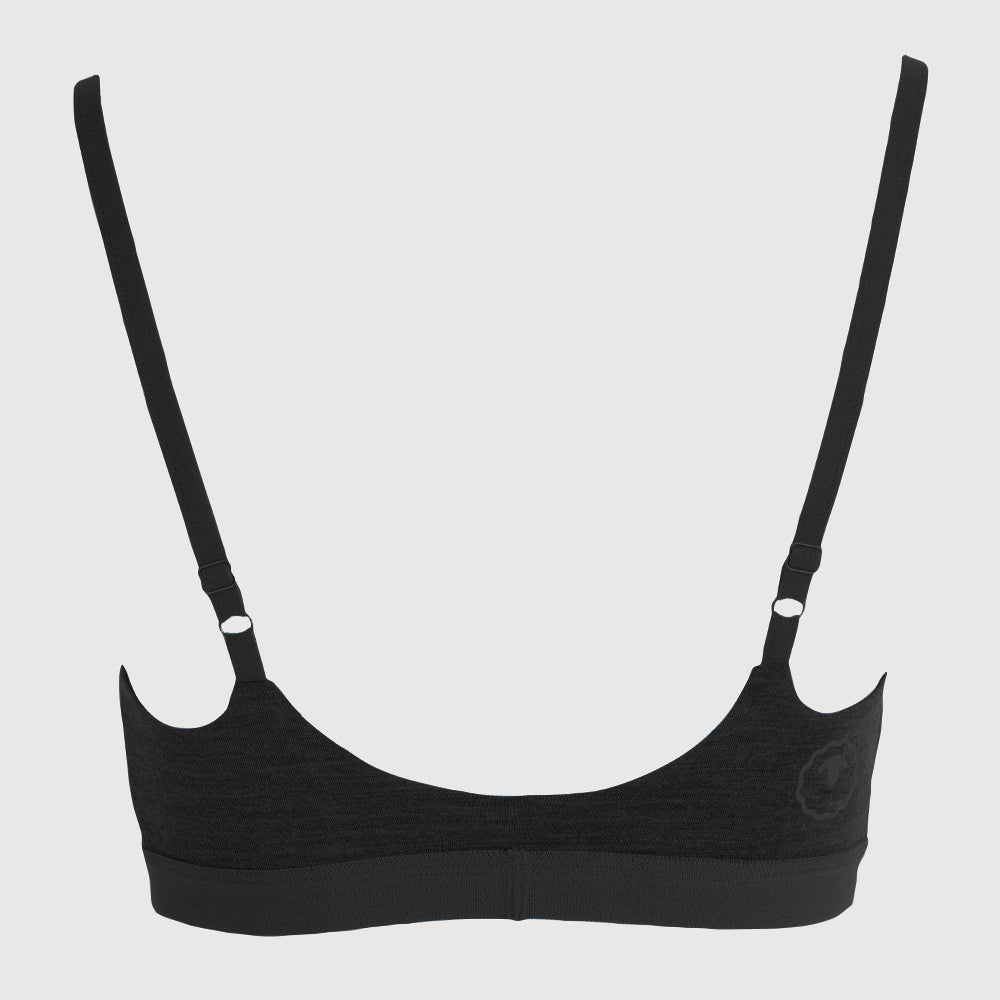 Womens Merino Blend 160 Bralette (Black Melange)
