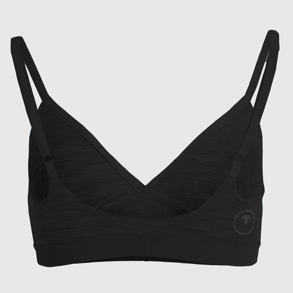 Womens Merino Blend 160 Bralette (Black Melange)