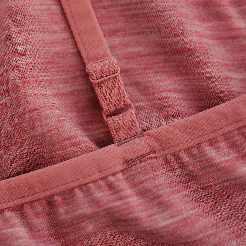 Womens Merino Blend 160 Crop Top (Blush Melange)