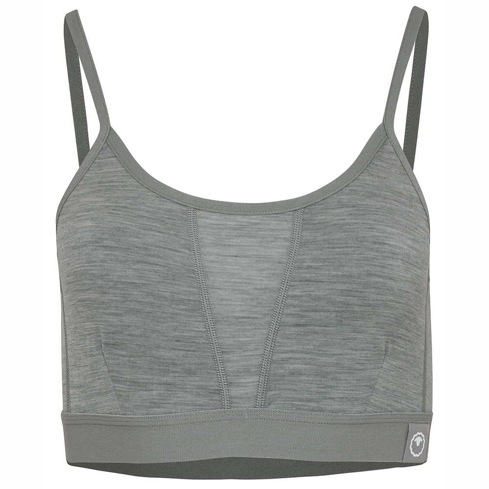 Womens Merino Blend 160 Crop Top (Cloud Melange)