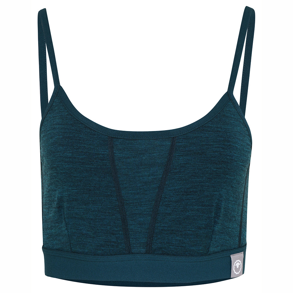 Womens Merino Blend 160 Crop Top (Petrol)