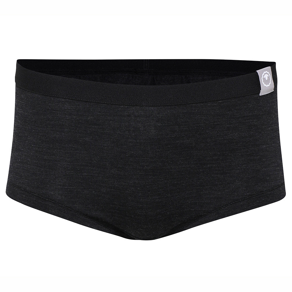 Womens Merino Blend 160 Hipster Knickers (Black Melange)