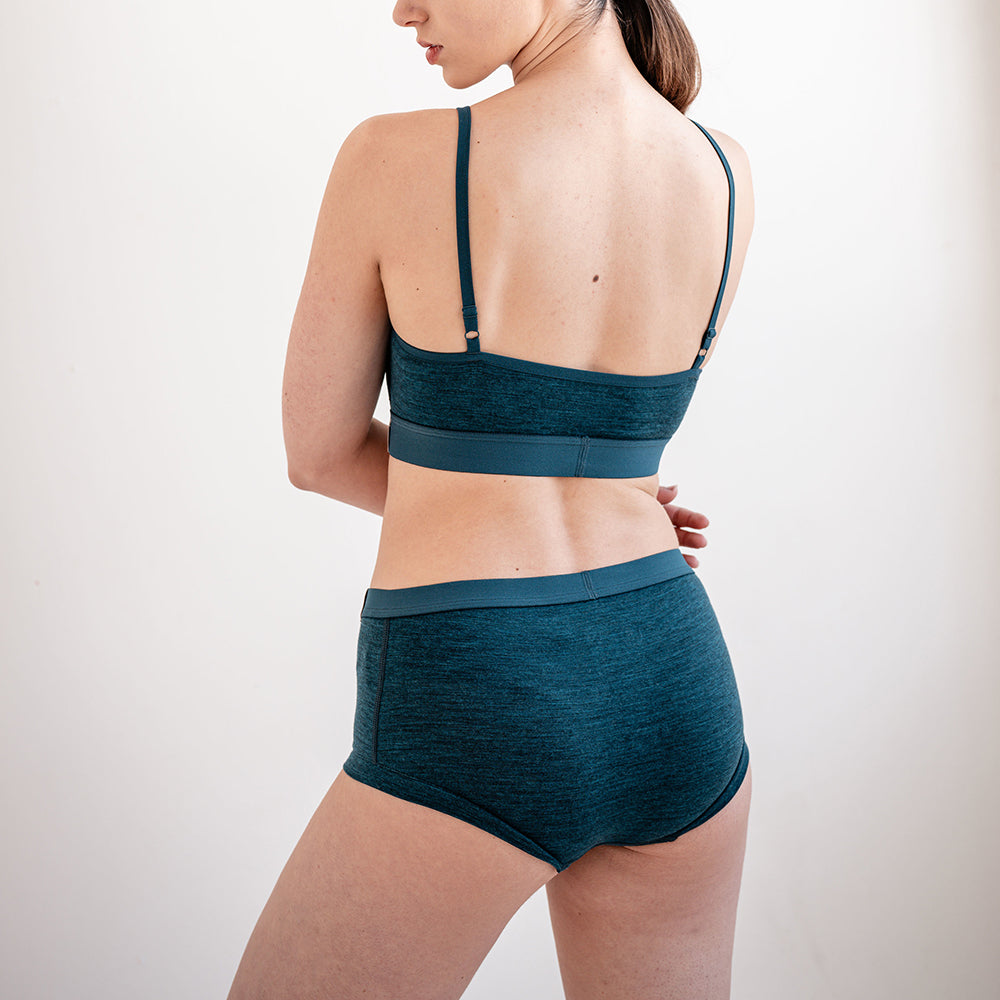 Womens Merino Blend 160 Hipster Knickers (Petrol) | Model: SS25-1