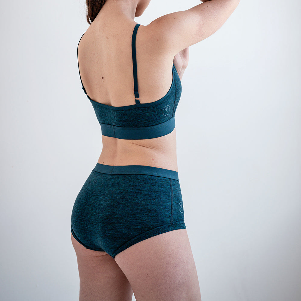 Womens Merino Blend 160 Hipster Knickers (Petrol) | Model: SS25-1