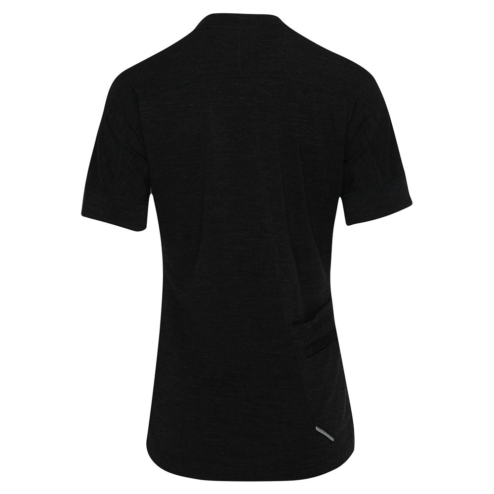 Womens 160 SS Cycle Zip Top (Black Melange)