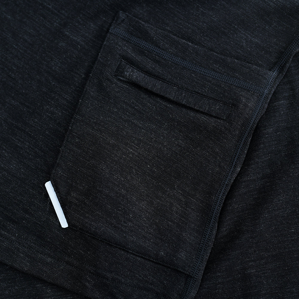 Womens 160 SS Cycle Zip Top (Black Melange)