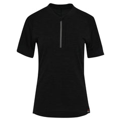 Womens 160 SS Cycle Zip Top (Black Melange)