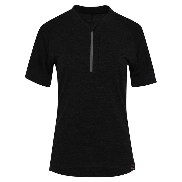 Womens 160 SS Cycle Zip Top (Black Melange)