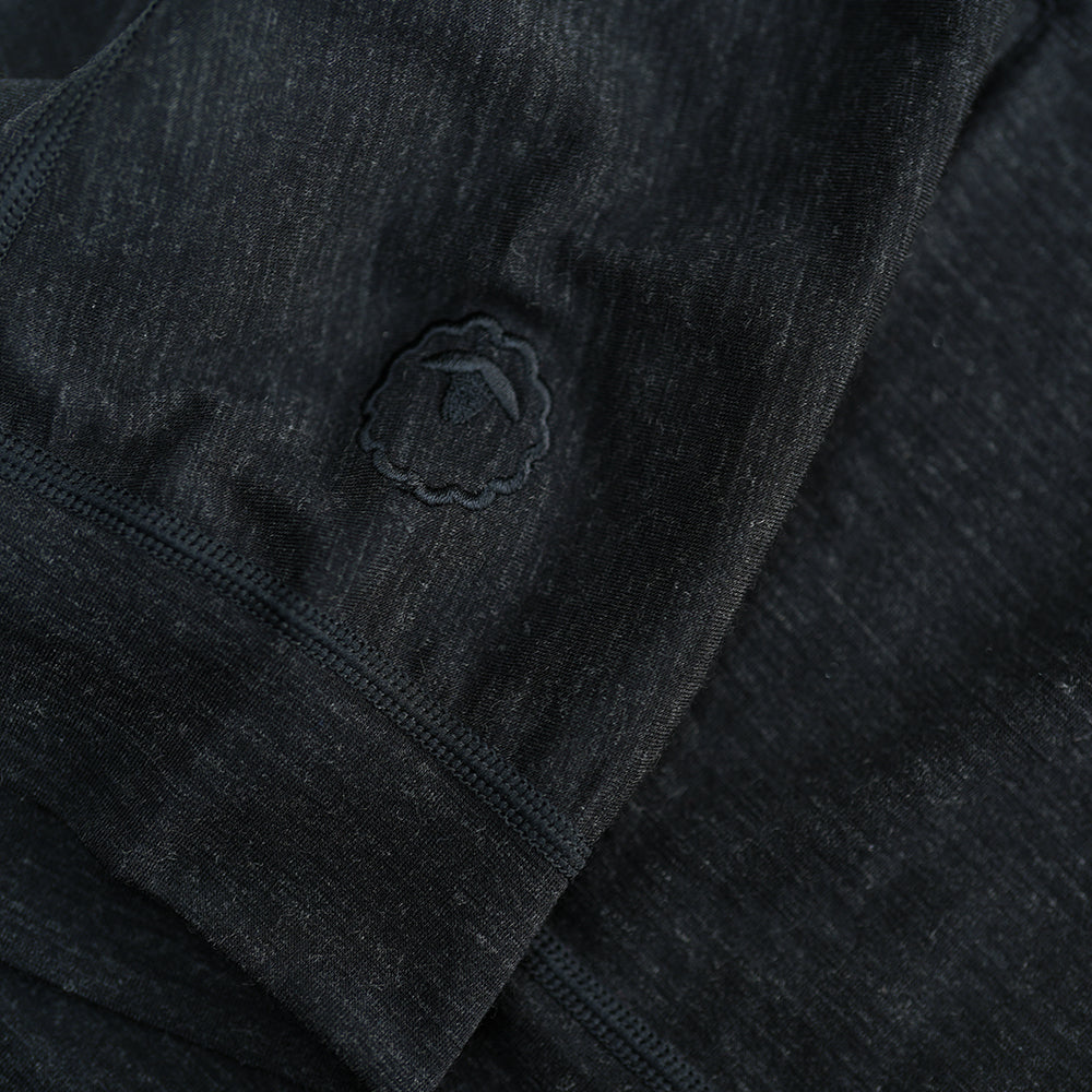 Womens 160 SS Cycle Zip Top (Black Melange)