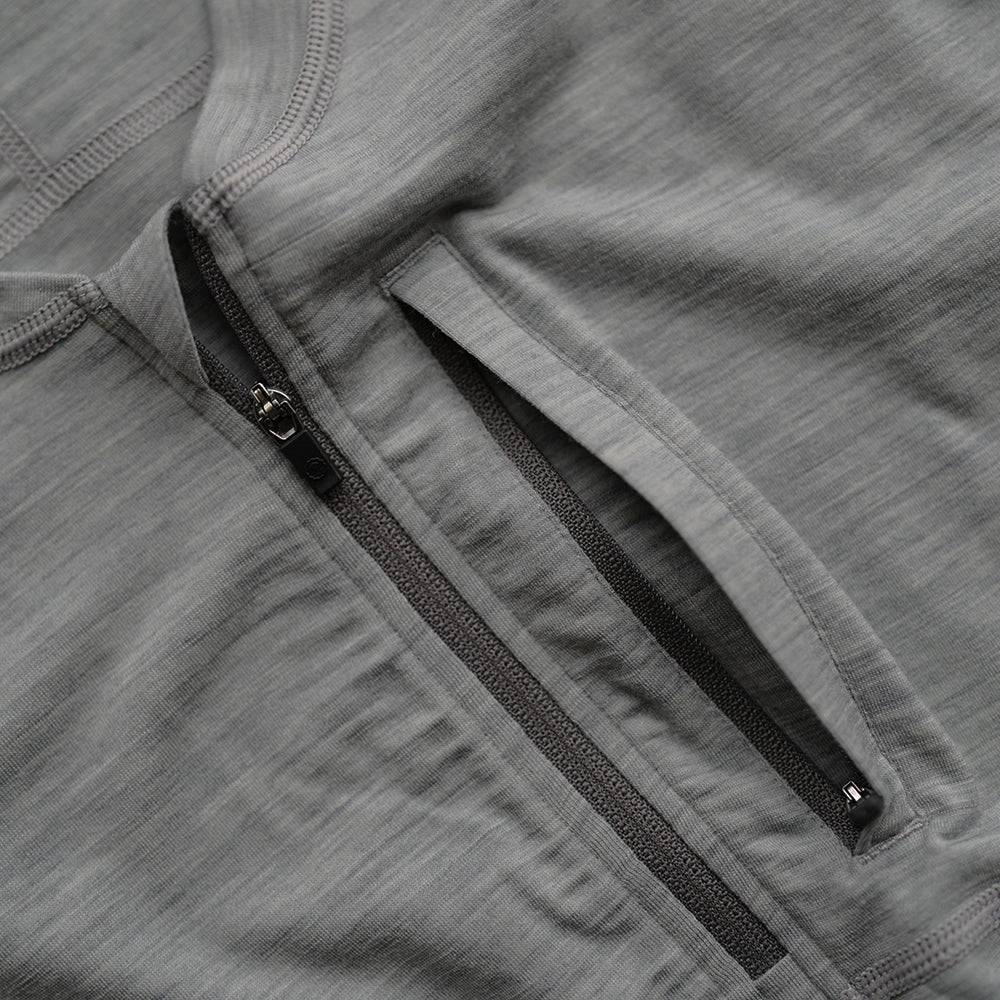 Womens 160 SS Cycle Zip Top (Cloud Melange)