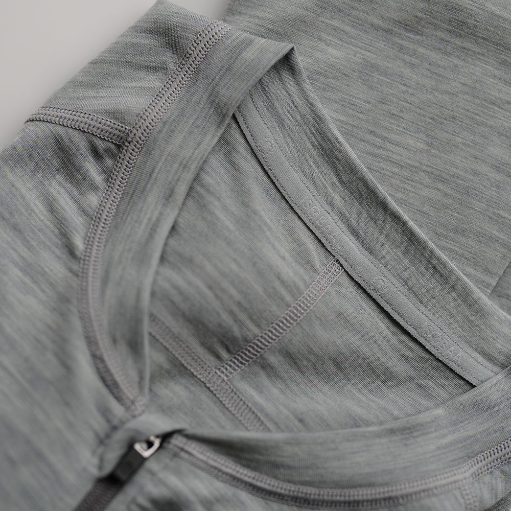 Womens 160 SS Cycle Zip Top (Cloud Melange)