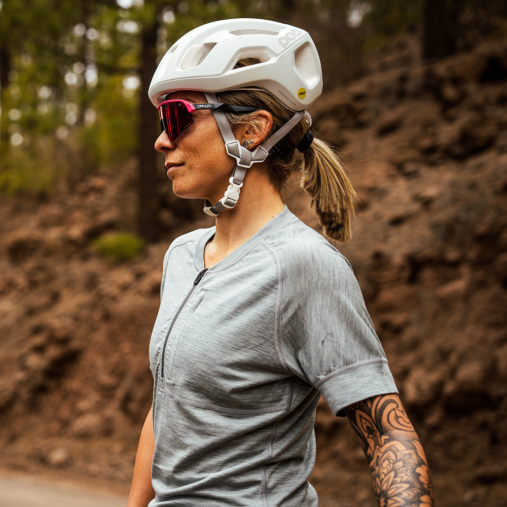 Womens 160 SS Cycle Zip Top (Cloud Melange) | Model: IsabelC