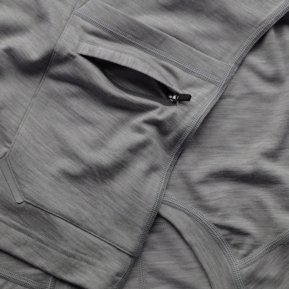 Womens 160 SS Cycle Zip Top (Cloud Melange)