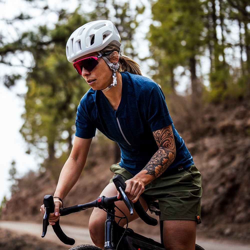 Womens 160 SS Cycle Zip Top (Petrol) | Model: IsabelC