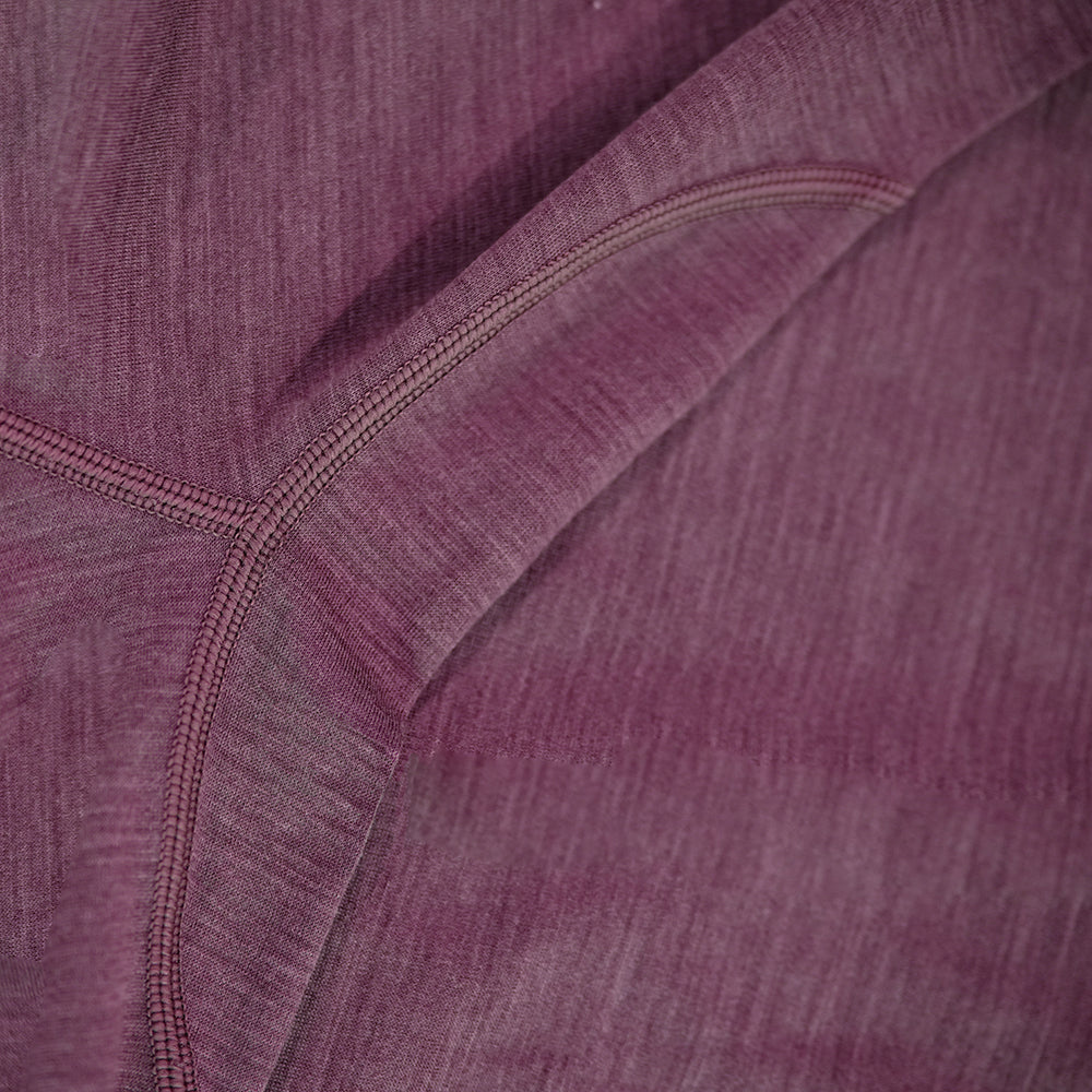 Isobaa Womens Merino 180 Long Sleeve Crew (Mauve/Melange)