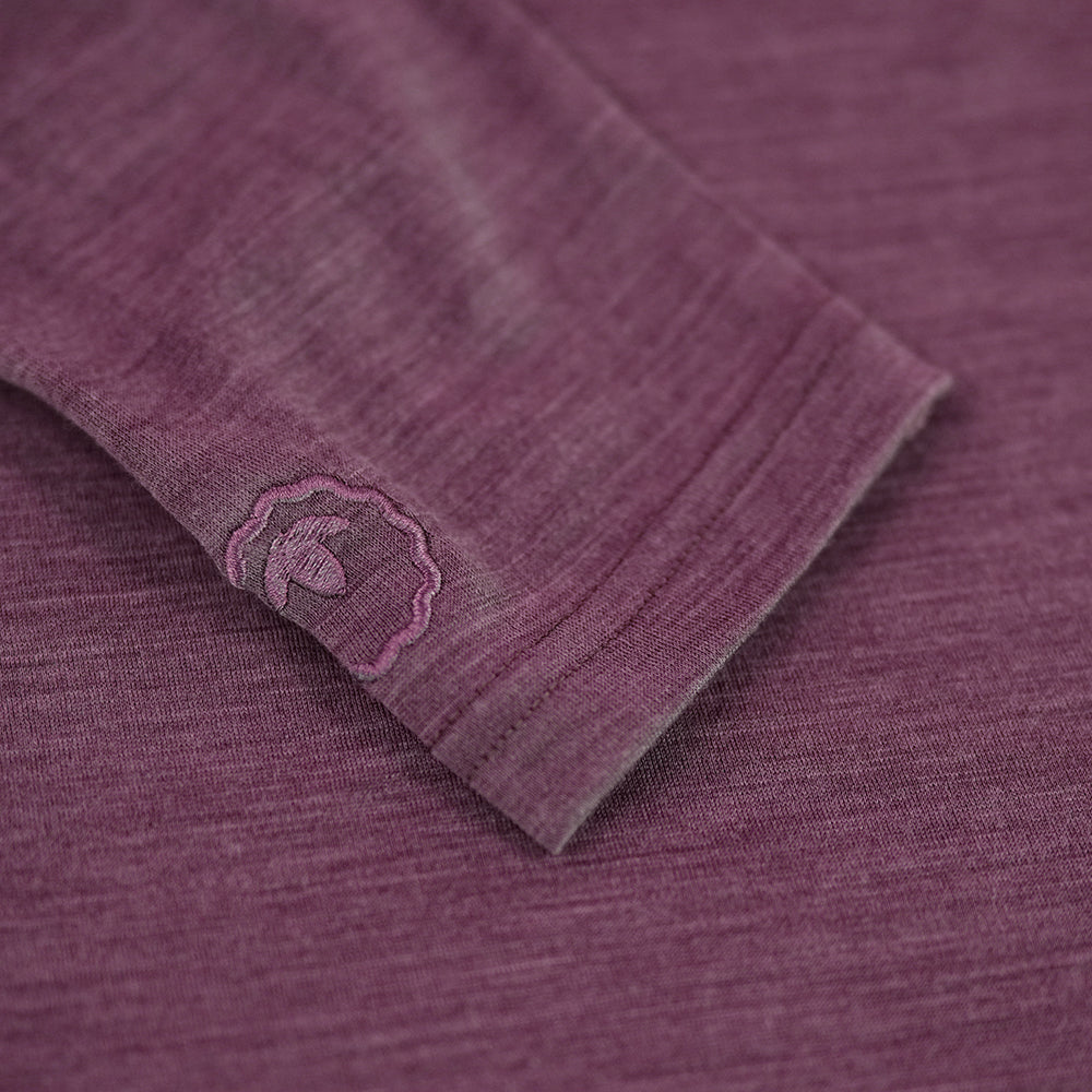 Isobaa Womens Merino 180 Long Sleeve Crew (Mauve/Melange)