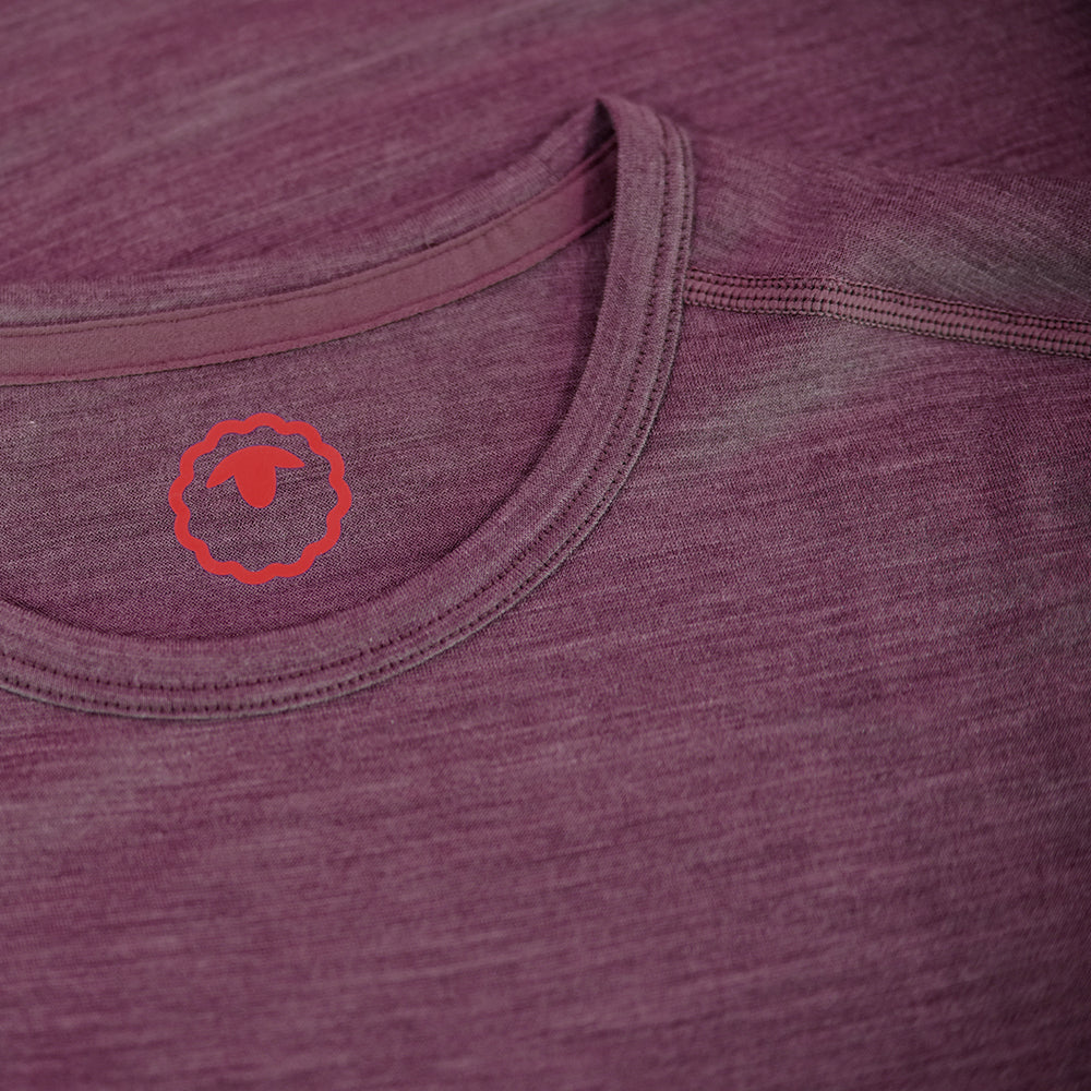 Isobaa Womens Merino 180 Long Sleeve Crew (Mauve/Melange)