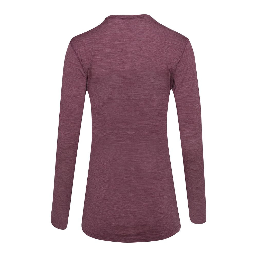 Isobaa Womens Merino 180 Long Sleeve Crew (Mauve/Melange)