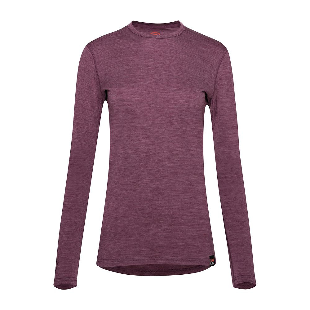 Isobaa Womens Merino 180 Long Sleeve Crew (Mauve/Melange)