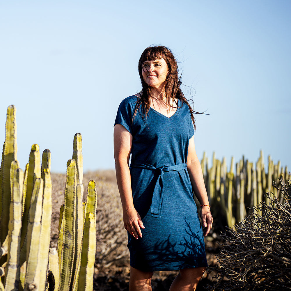 Womens 180 Reversible Dress (Petrol) | Model: Isabel