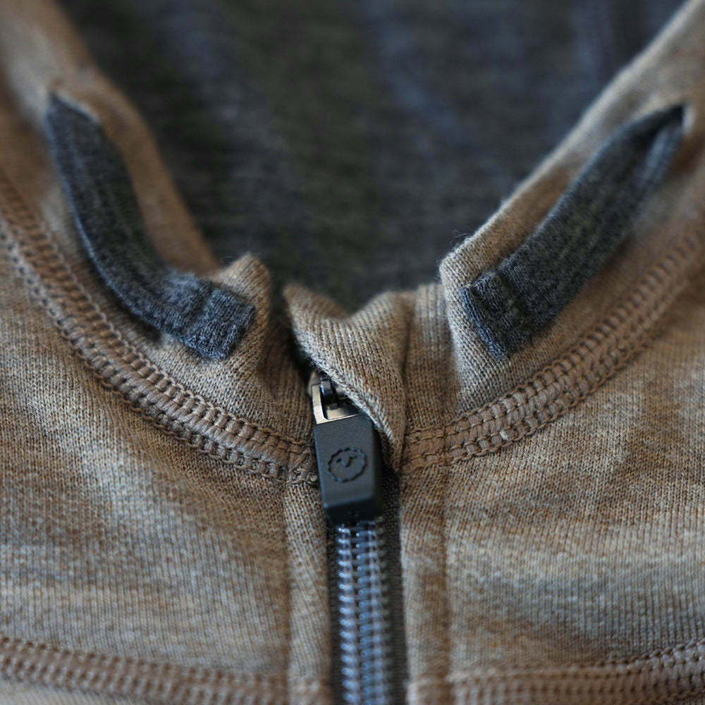 Isobaa Womens Merino 260 Casual Hoodie (Truffle Melange/Smoke)