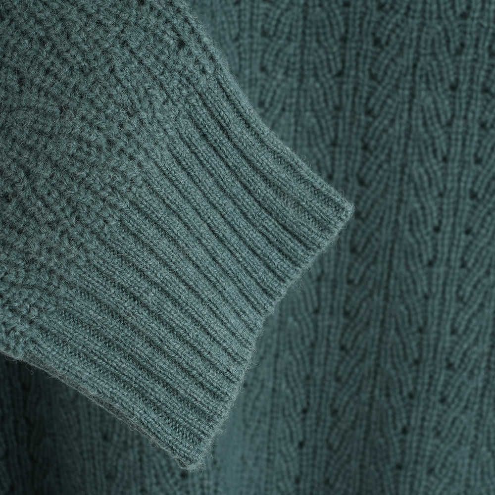 Femme Pull col rond en mérinos Clover (Sea Green)