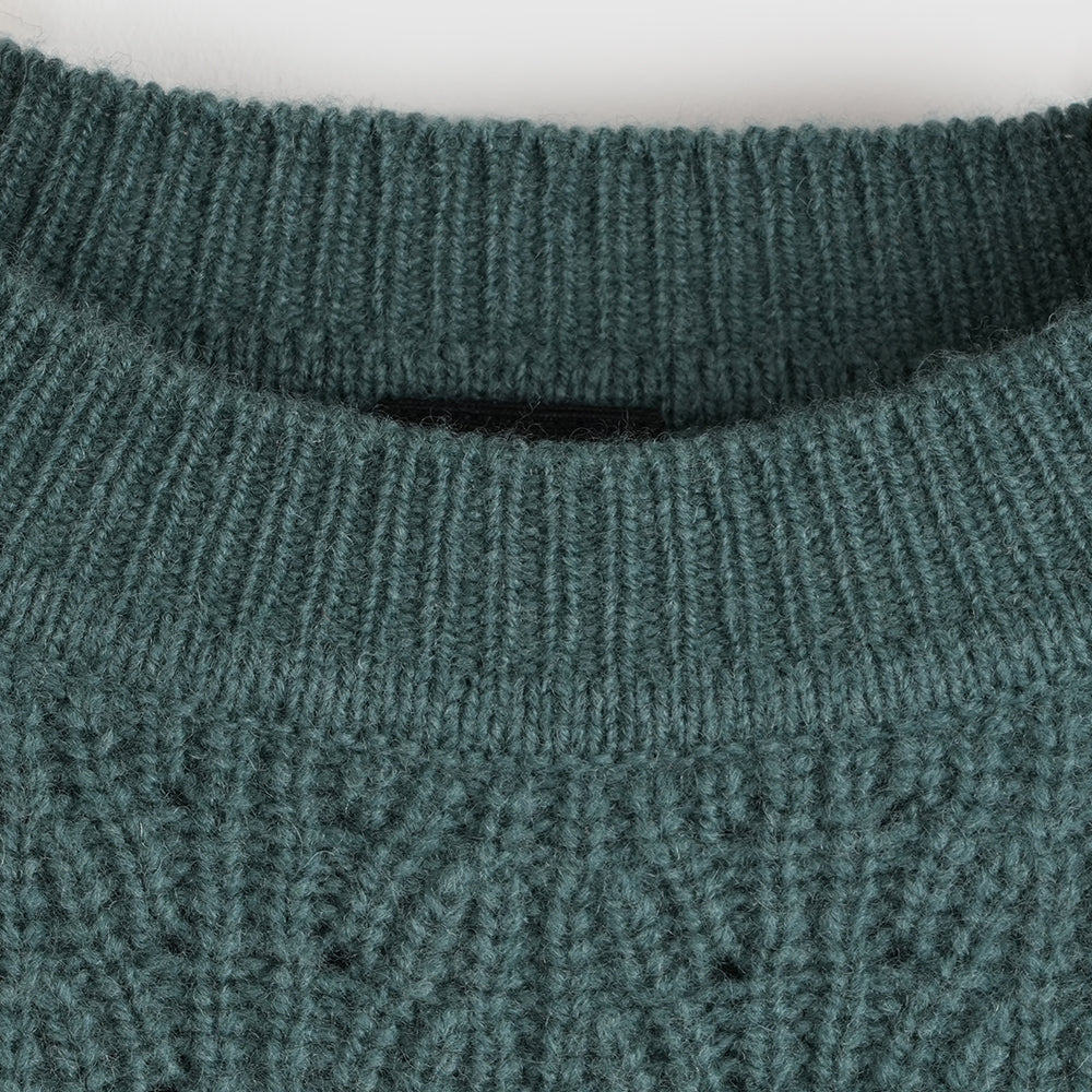 Womens Clover Merino Crew Sweater (Sea Green)