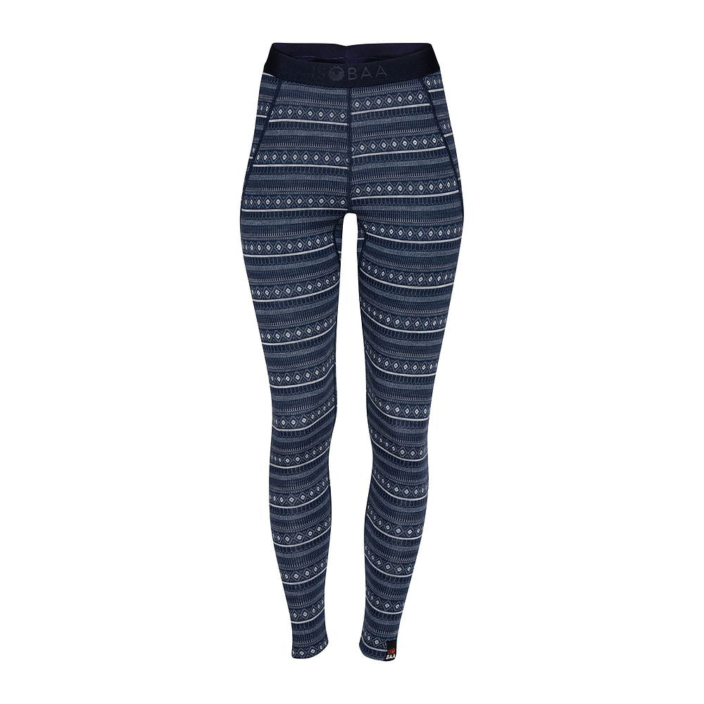 Womens Merino Blend 250 Fairisle Jacquard Tights (Navy/Denim/Agave)