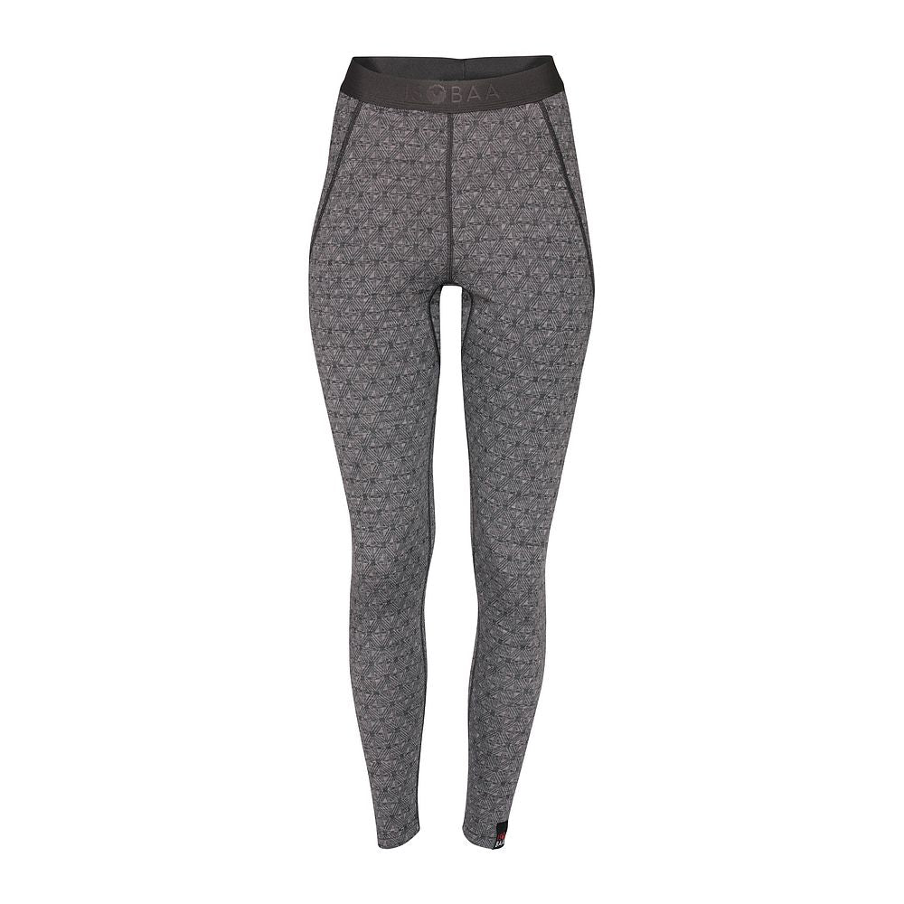 Womens Merino Blend 250 Geometric Jacquard Tights (Smoke/Charcoal)